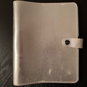 Filofax A5 Metallic Silver Original RARE